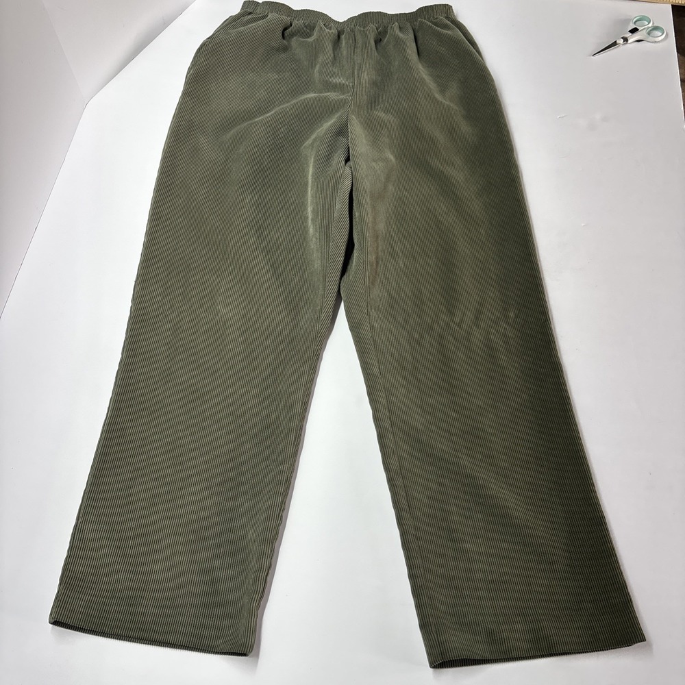 Alfred Dunner‎ Corduroy Comfort Pants Size 14 Olive Green